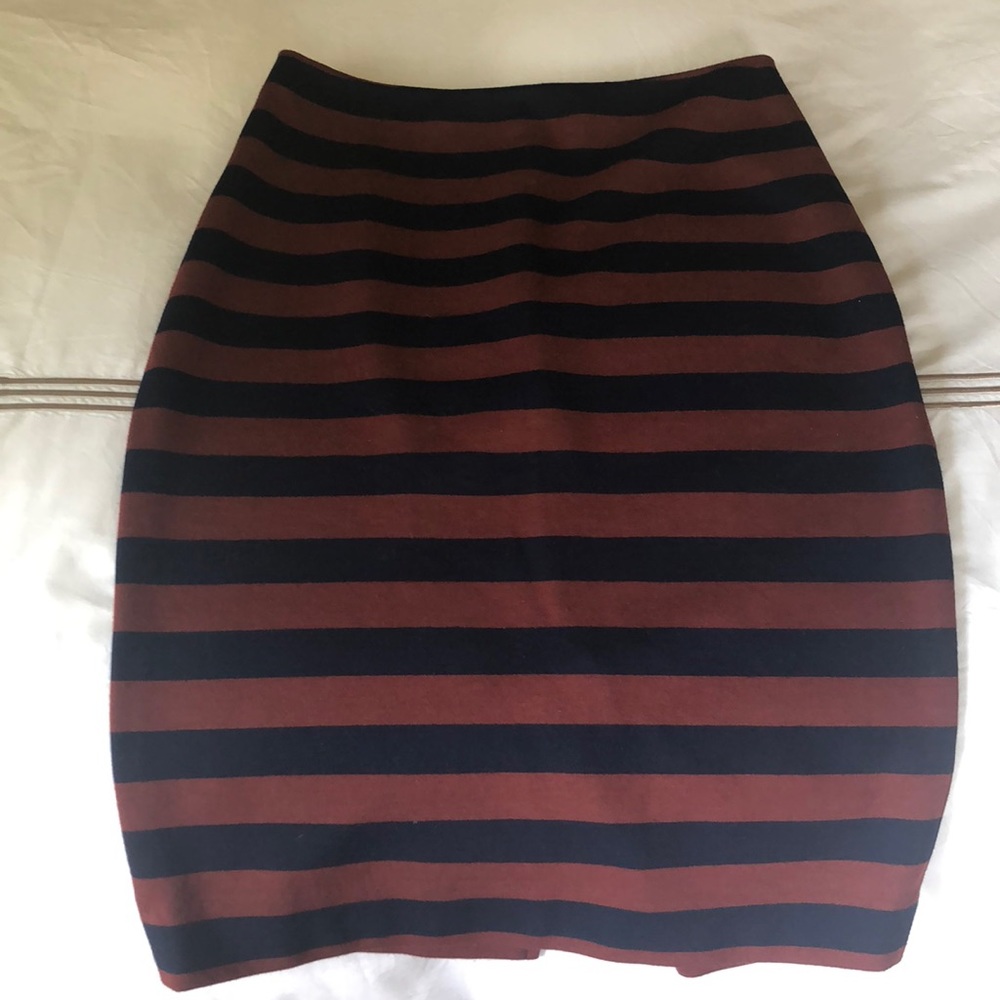 Rust and Navy Pencil Skirt